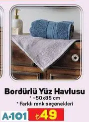 BORDÜRLÜ BANYO YÜZ HAVLUSU 50X85 CM